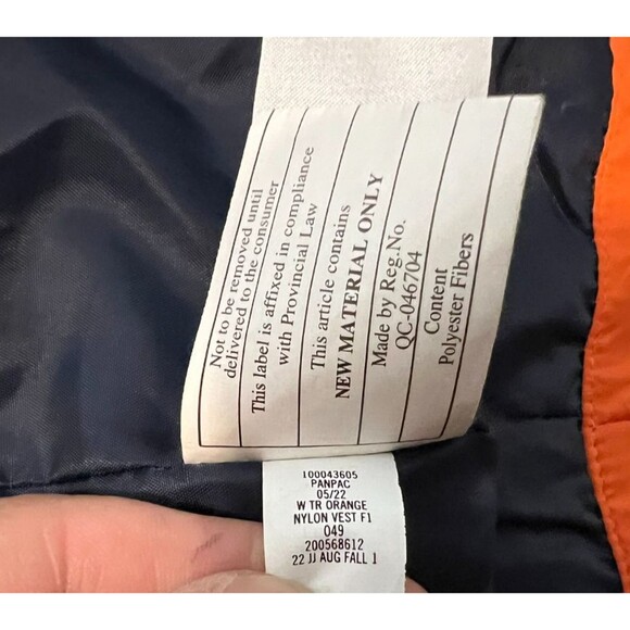 Janie & Jack Boys Puffer Vest  Size 14-16  Orange / Navy Colorblock  Fall Winter - Picture 6 of 7